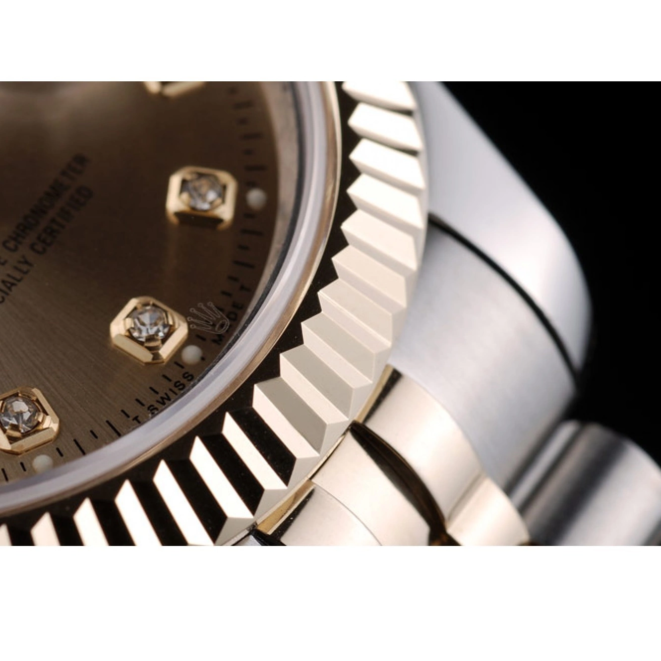 Good Copy Rolex Watches Stainless 41978 Gold Ribbed Steel Goldish Bezel Rolex Dial DateJust 0729